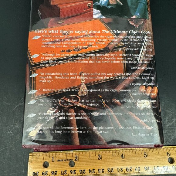 Vtg Richard Carleton Hacker Ultimate Cigar Hardcover Book Signed w Glass Ashtray - Picture 9 of 13
